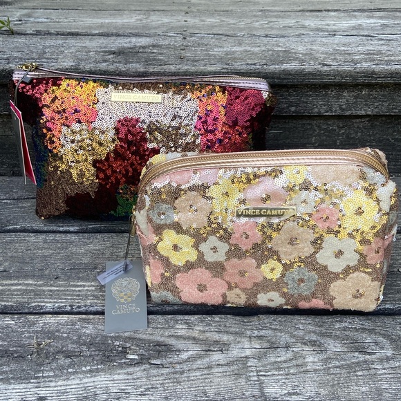 Vince Camuto Handbags - New! Vince Camuto Travel Makeup Cosmetic Toiletry Cosmetic Bags Set of 2 Pouches